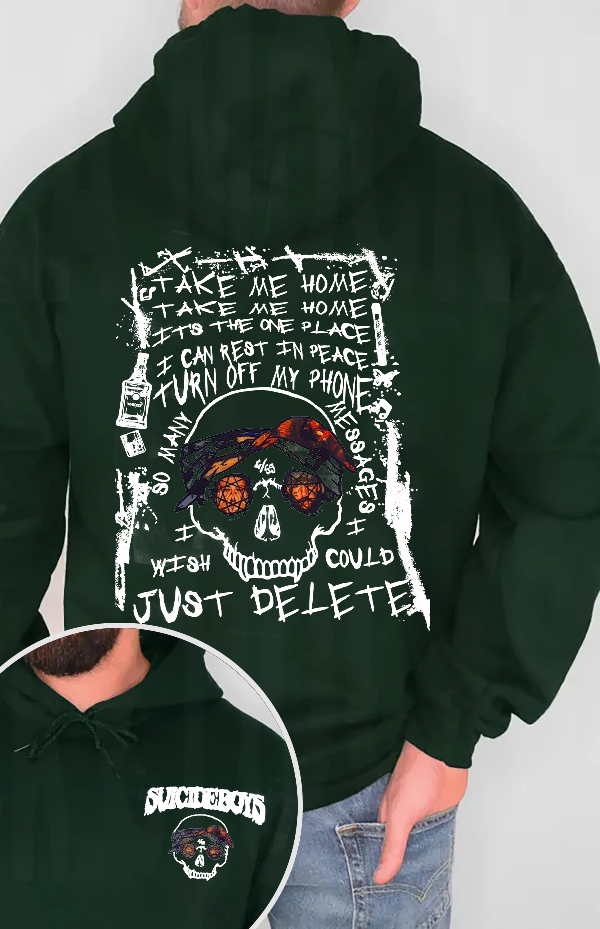$uicideboy$Double-sided printed men's long-sleeved hoodie