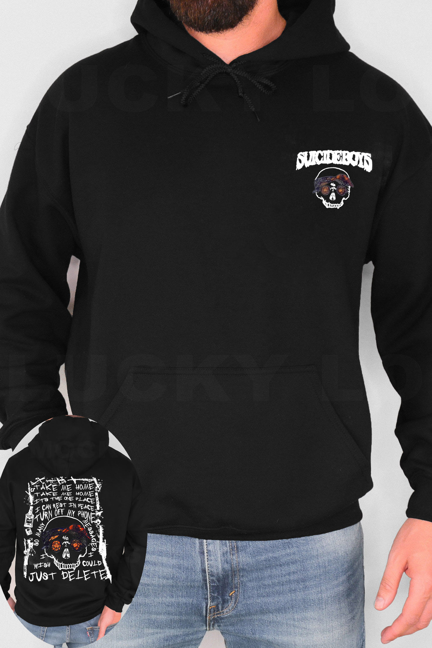 $uicideboy$Double-sided printed men's long-sleeved hoodie