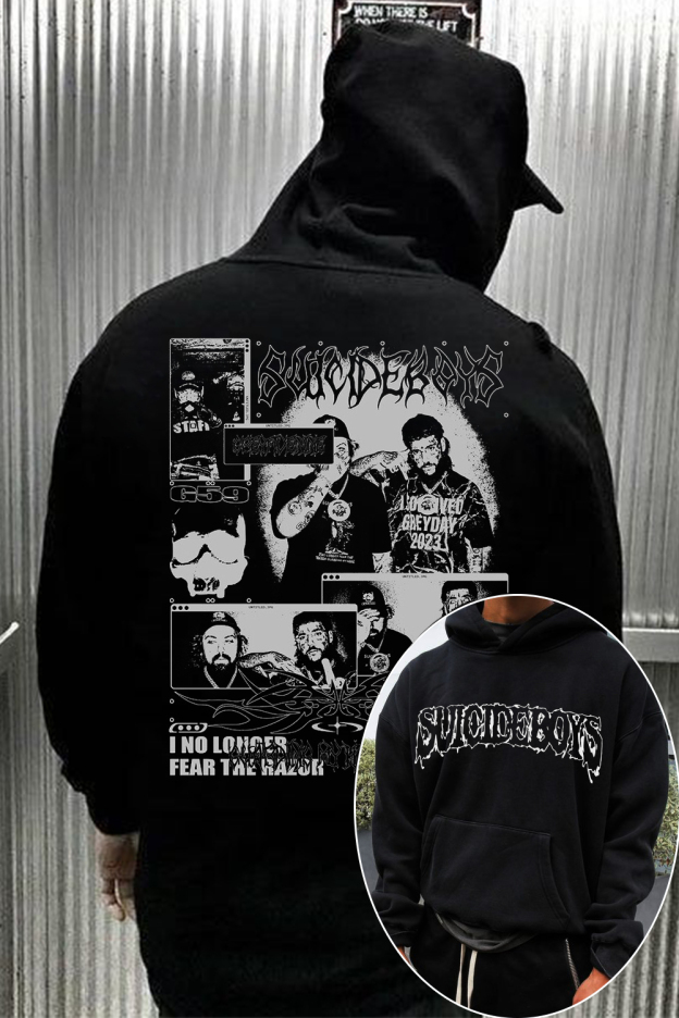 uicideboys casual 2-side printed hooded sweatshirt