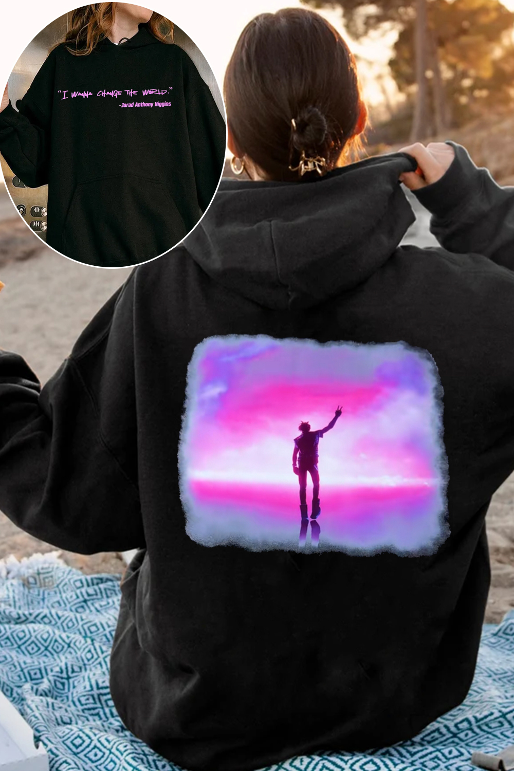 juicewrld 2-sided printed hoodie