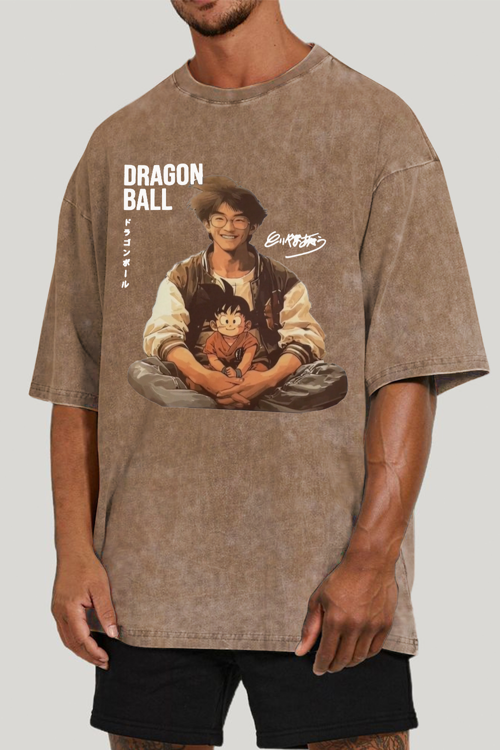 AKIRA TORIYAMA washed cotton printed short-sleeved T-shirt