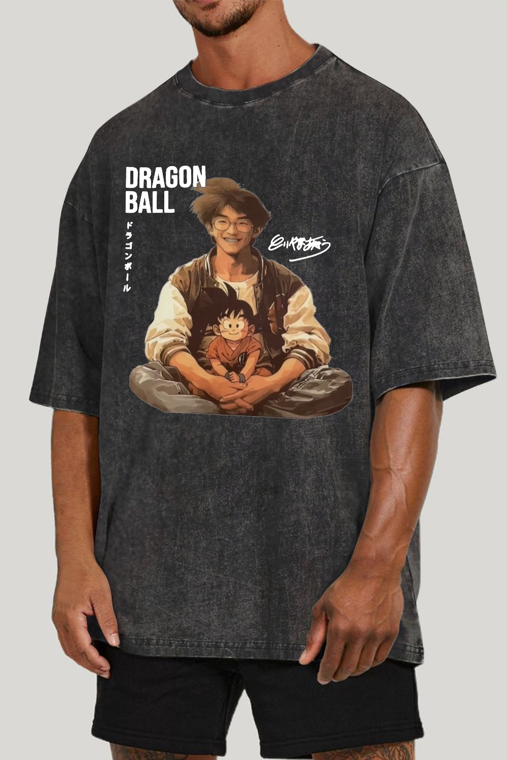 AKIRA TORIYAMA washed cotton printed short-sleeved T-shirt