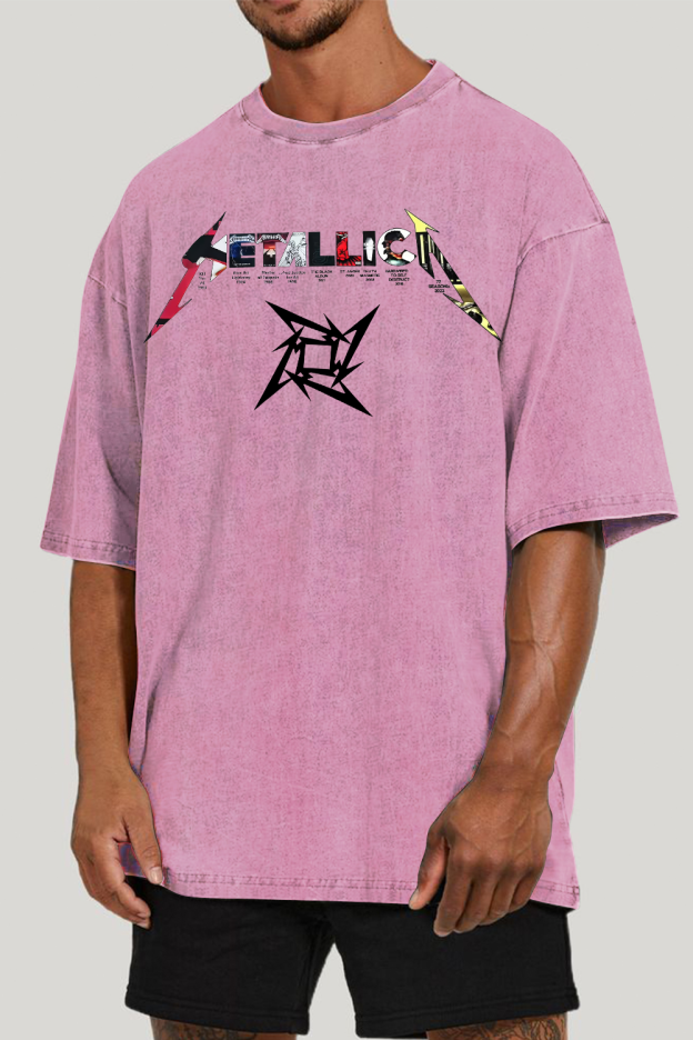 METALLICA-ALBUM washed cotton printed short-sleeved T-shirt