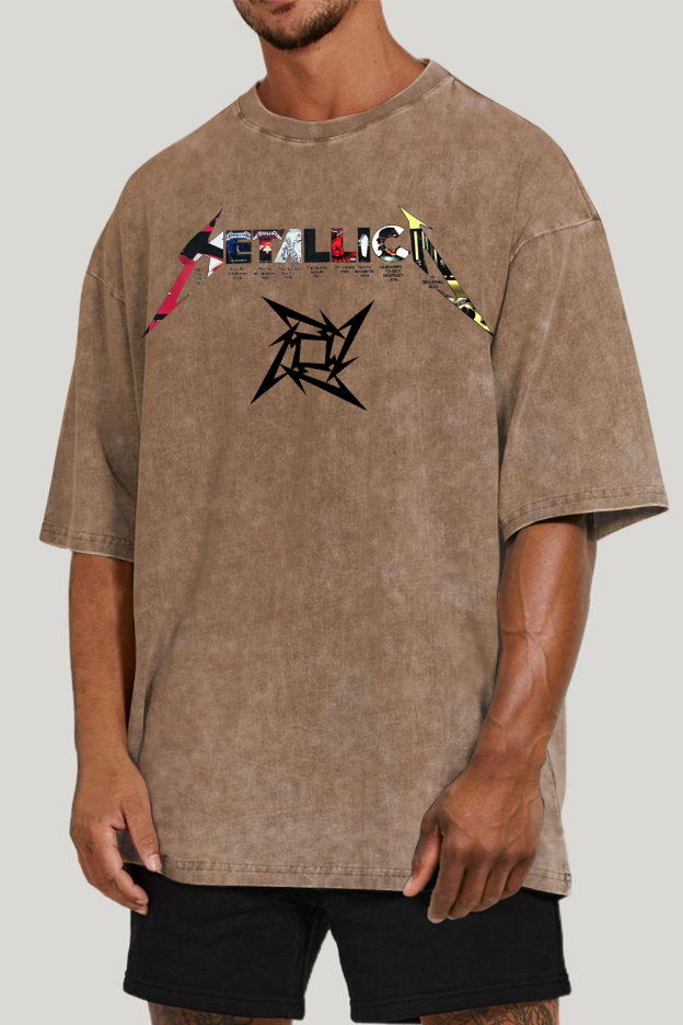 META -ALBUM washed cotton printed short-sleeved T-shirt