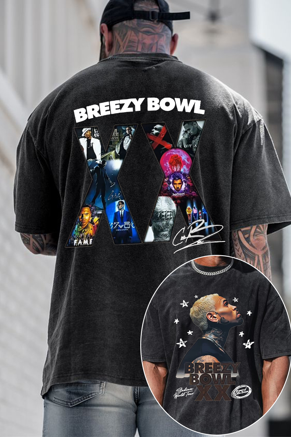 cb washed cotton printed t-shirt