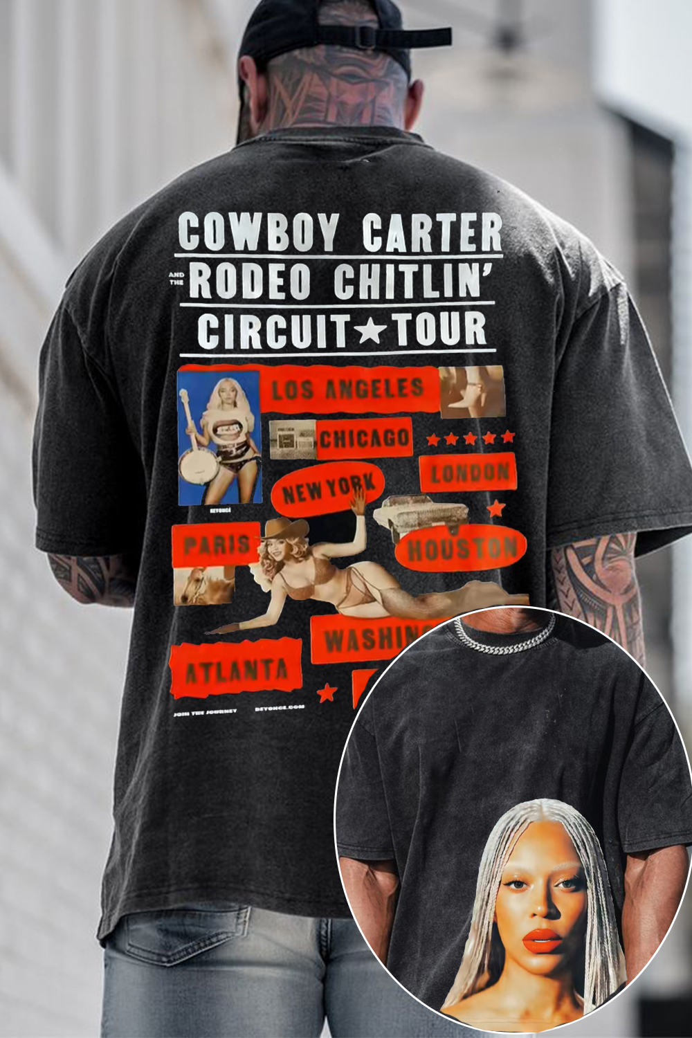 Cowboy Carter Tour Beyonce washed cotton tee