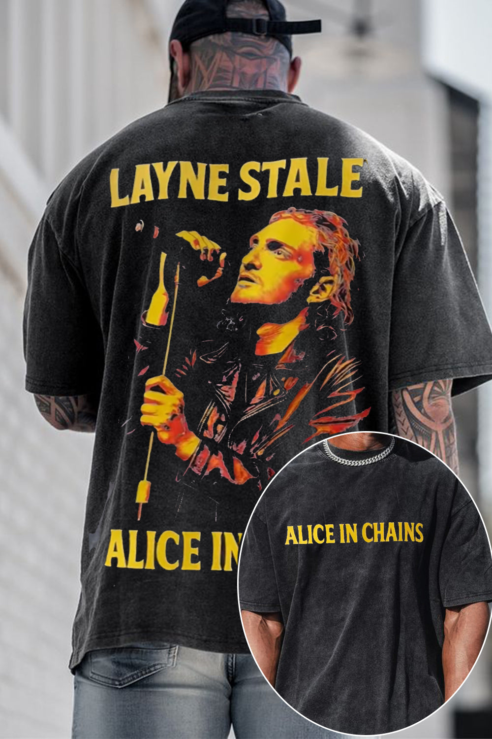 Layne Staley Washed 2 Sides Print tee