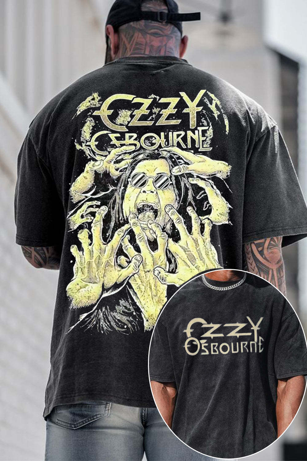 blacksabbath Ozzy washed print tee