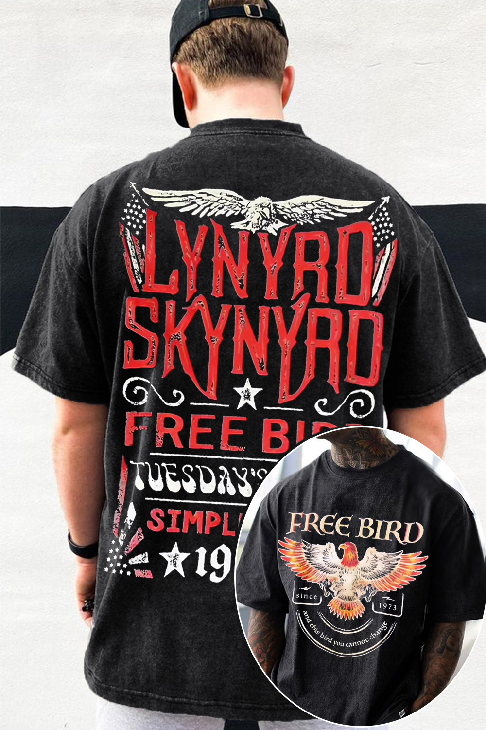Lynyrd Skynyrd Washed Cotton 2-Side Printed T-Shirt