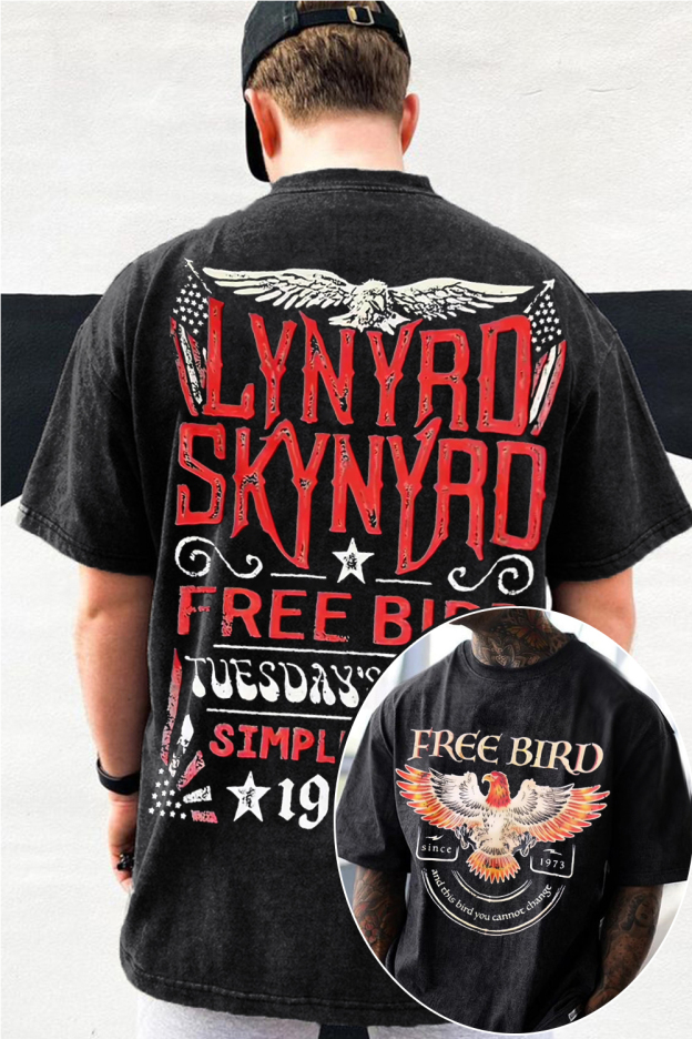 Lynyrd Skynyrd Washed Cotton 2-Side Printed T-Shirt