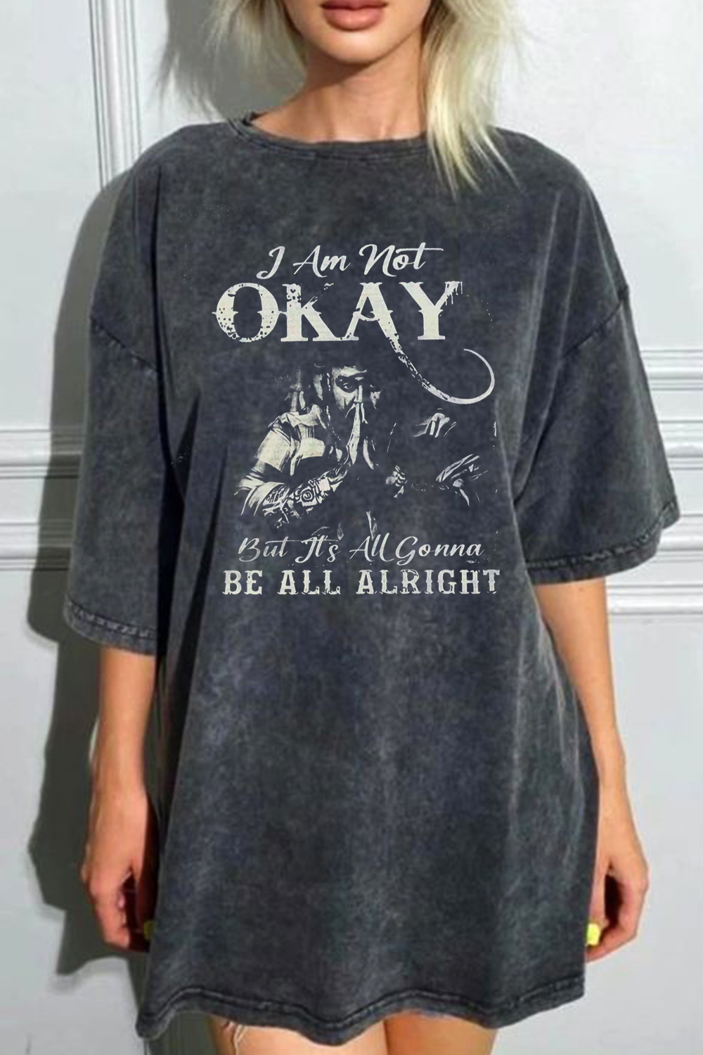 jelly roll washed short-sleeved T-shirt