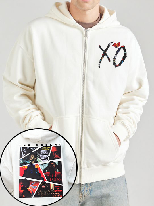 theweeknd double-sided printed round neck sweatshirt