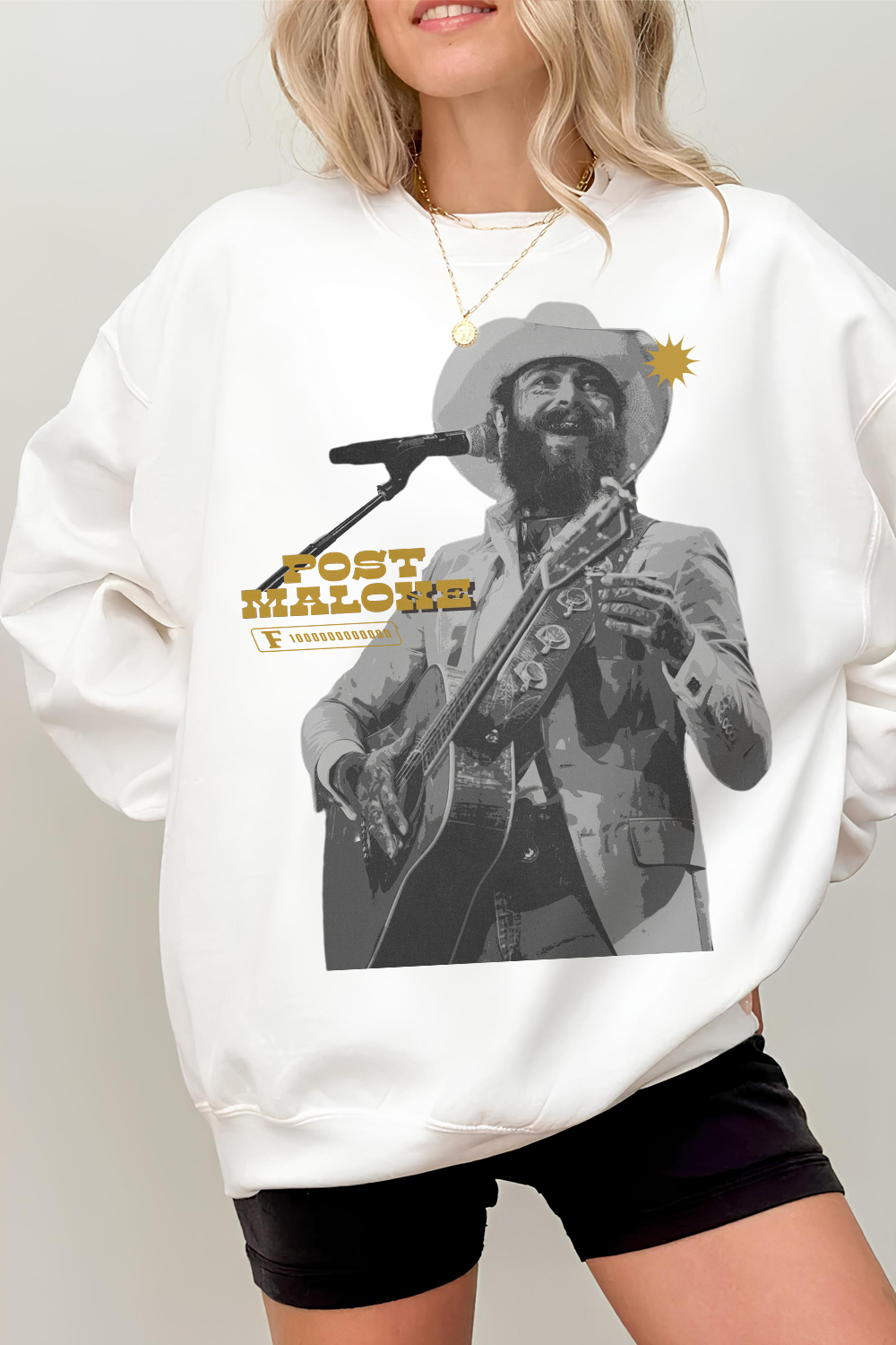 Post Malone Vintage Country Music Album Fleece Sweatshirt For Women