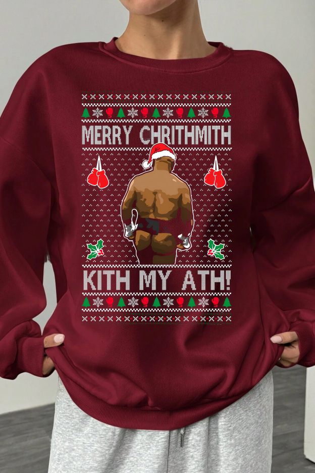 Merry Chrithmith Kith My Ath Fleece Sweatshirt For Women