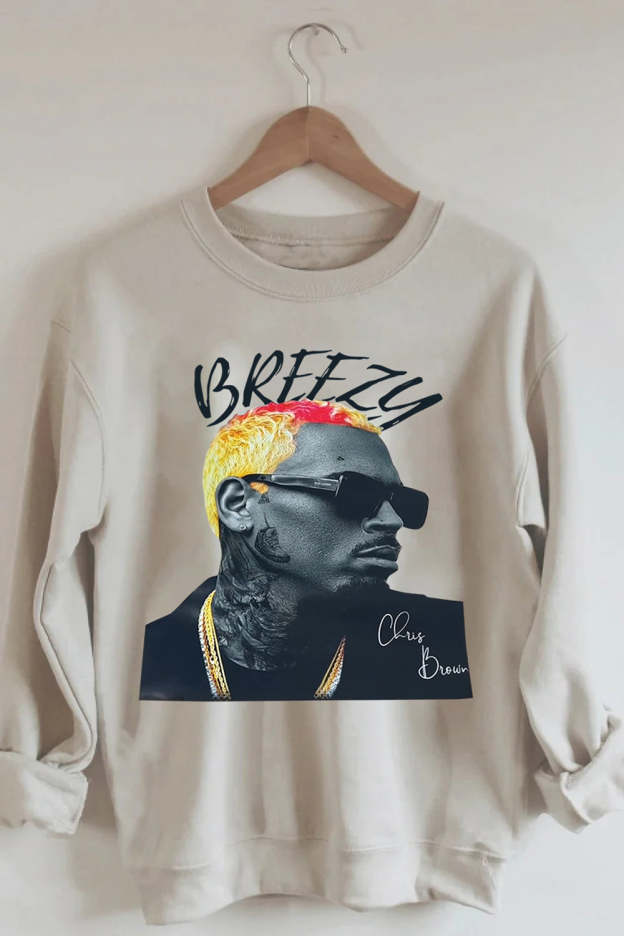 Breezy Album Chris Brown Fleece Sweatshirt For Women