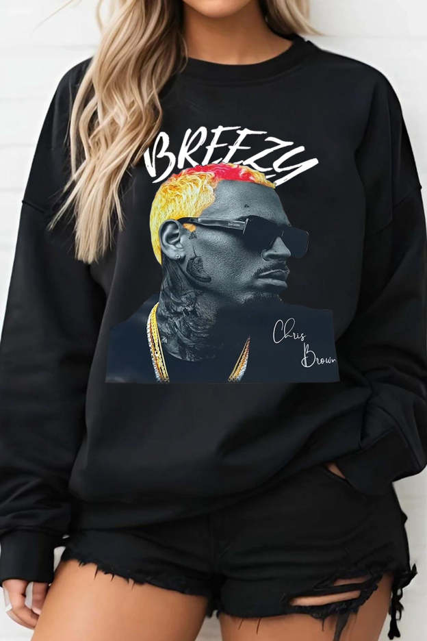Breezy Album Chris Brown Fleece Sweatshirt For Women