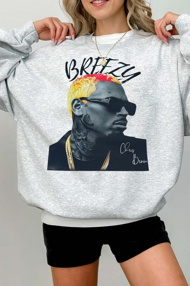 Breezy Album Chris Brown Fleece Sweatshirt For Women