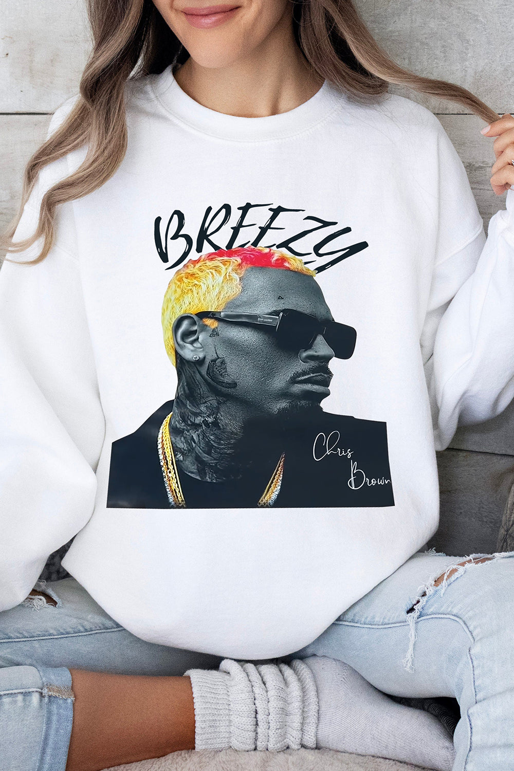 Breezy Album Chris Brown Fleece Sweatshirt For Women