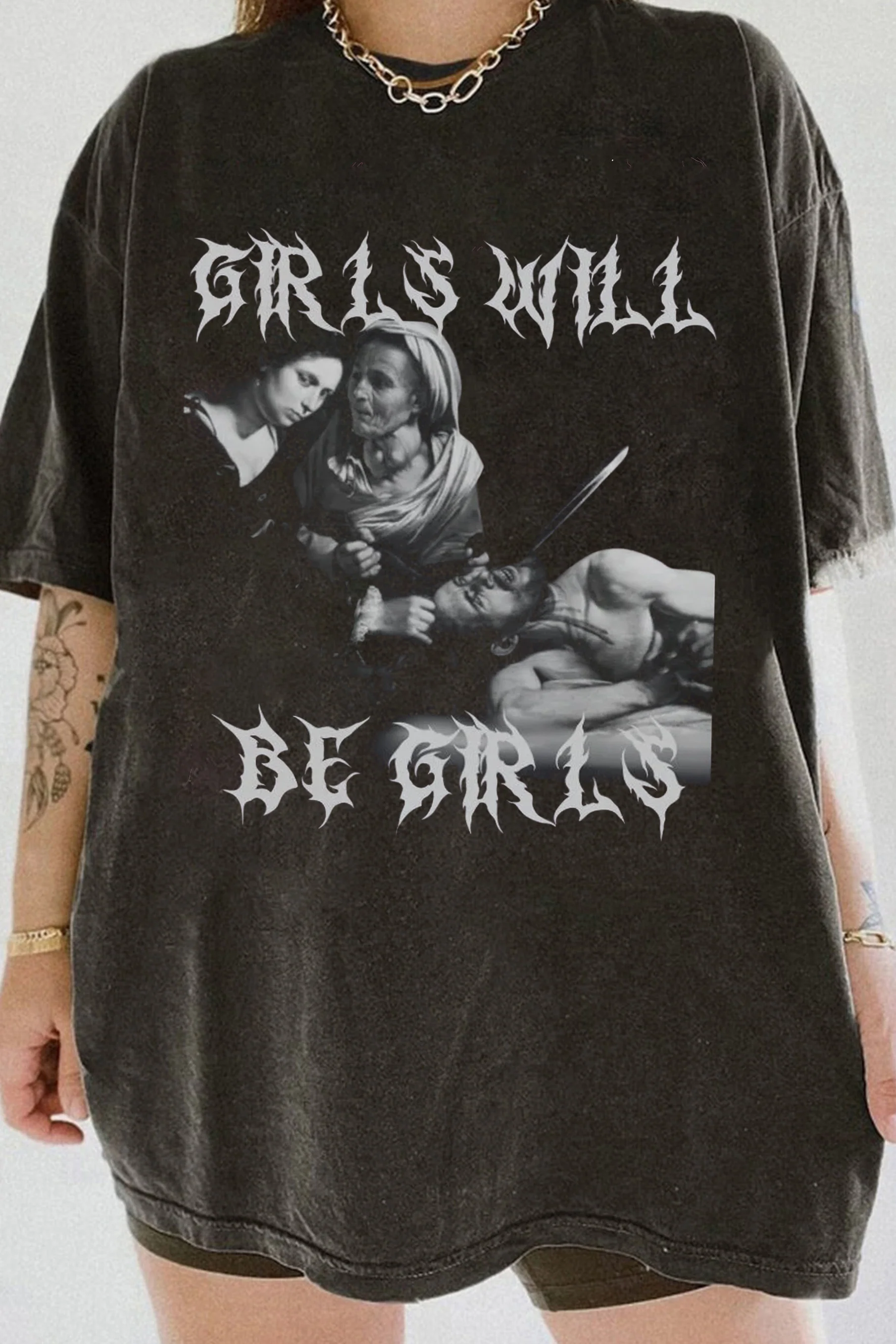 Dark Humor Girls Will Be Girls Feminism Tee For Women