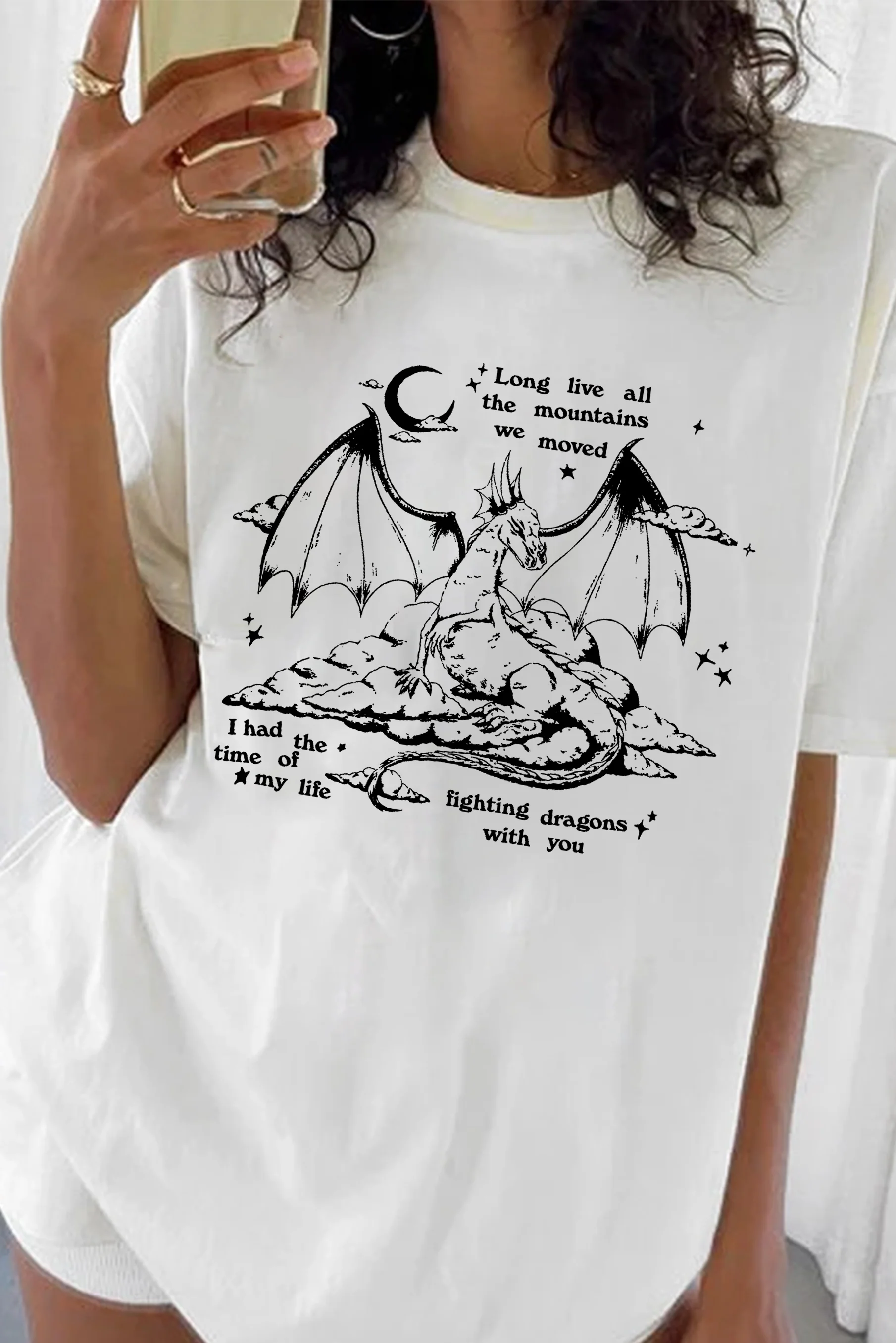 Retro Fighting Dragons With You Tee For Women