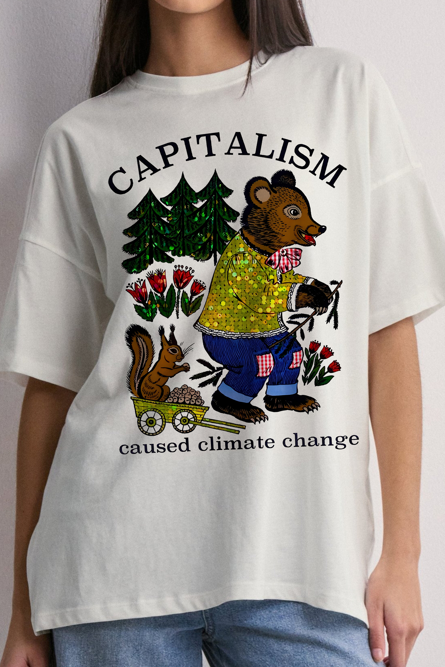 Cute Retro Capitalism Caused Climate Change T-Shirt