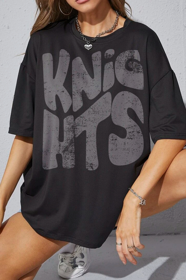 Knights Mascot Grunge Distressed Tee  For Women