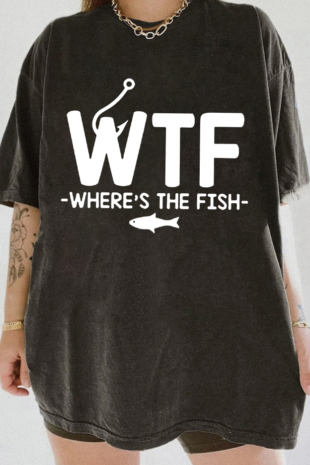 WTF - Where's The Fish Printed Tee For Women