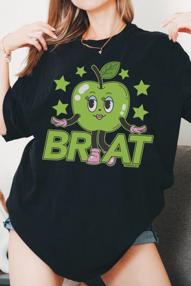 Y2K Style Brat Apple Charli Tee For Women
