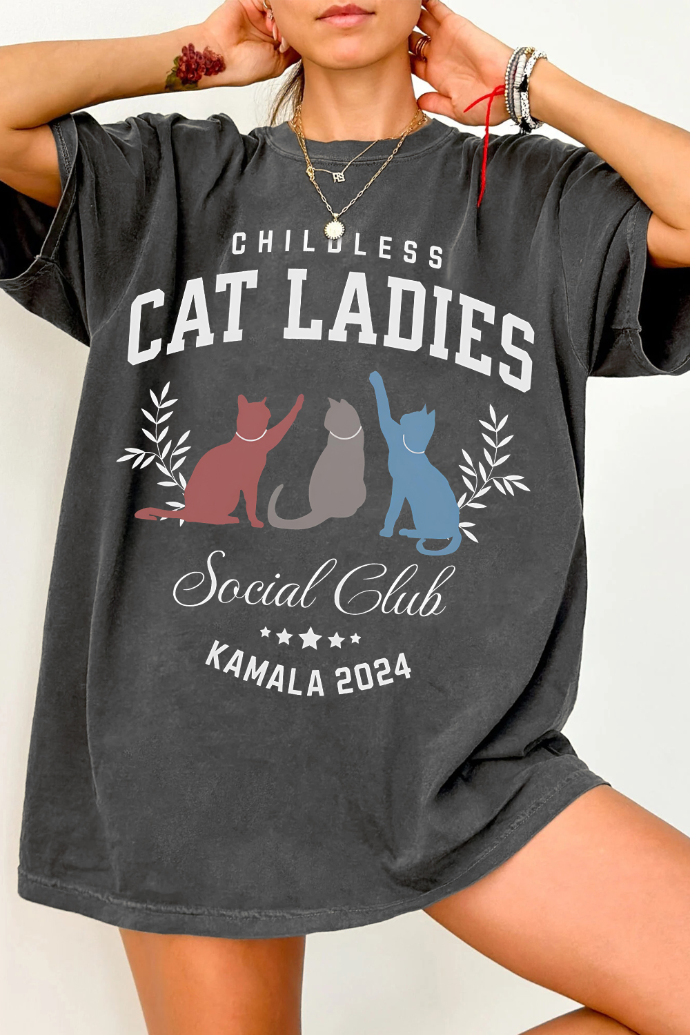 Childless Cat Lady Girl Power Tee For Women  