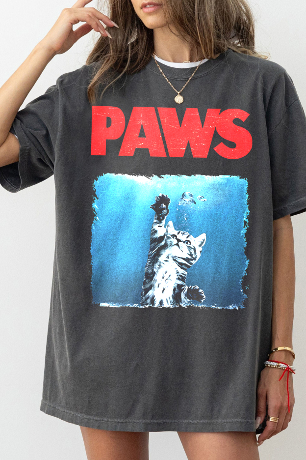 Paws Kitten Jaws Cute Cat Fun Tee For Women