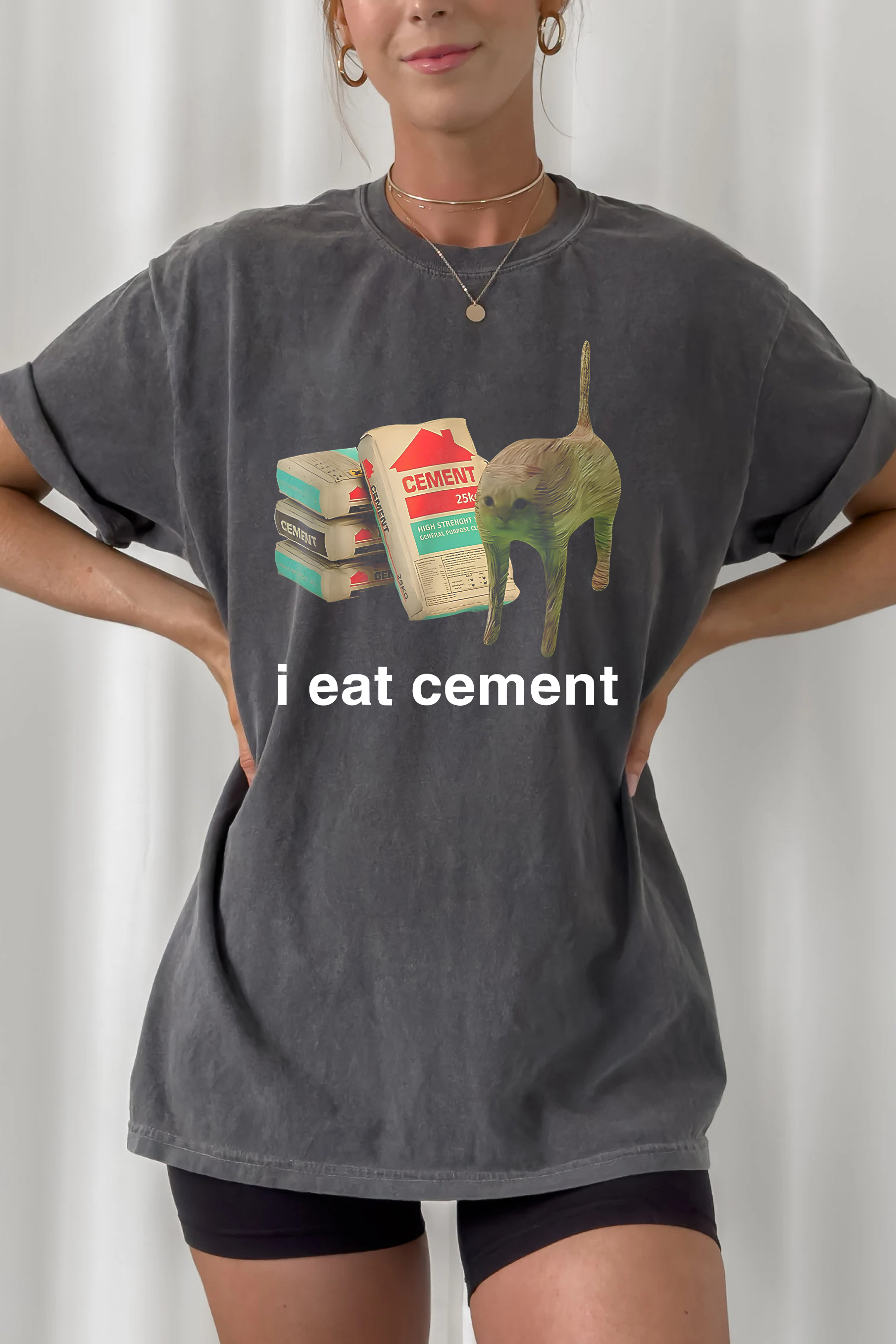 I Eat Cement Cursed Cat  Tee For Women