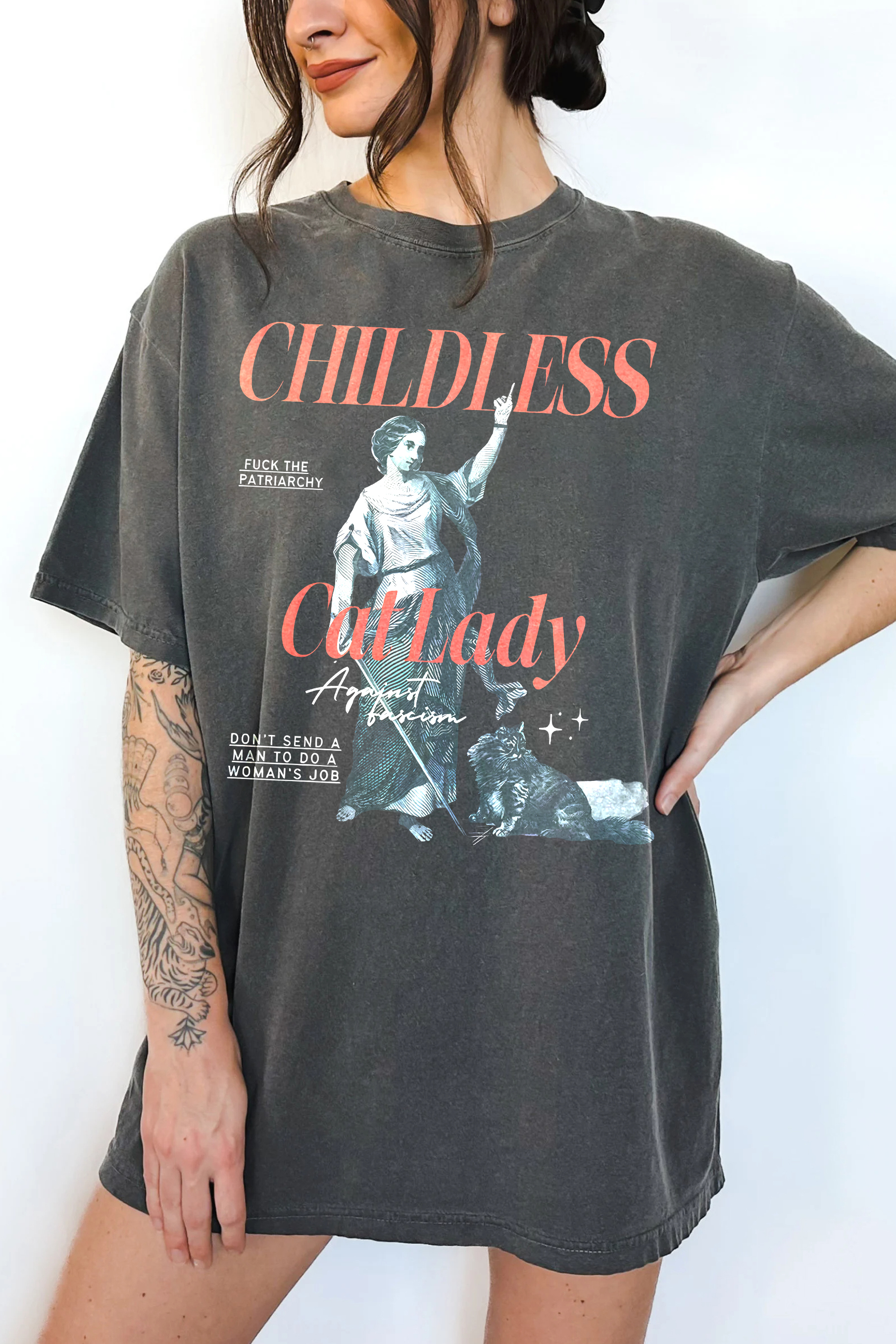 Childless Cat Ladies Girl Power Tee For Women 