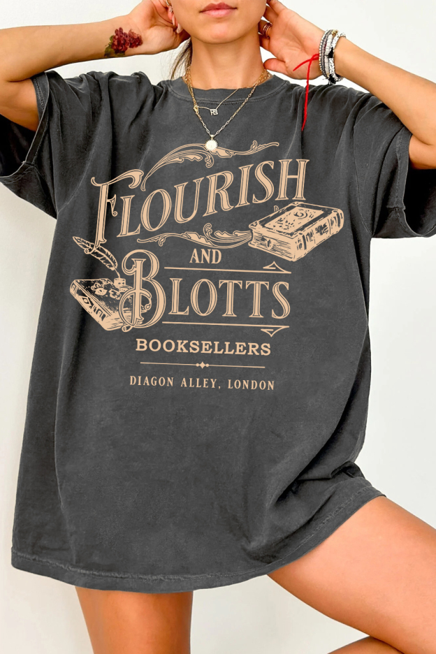 HP Fan Flourish Blotts Potter  Tee For Women