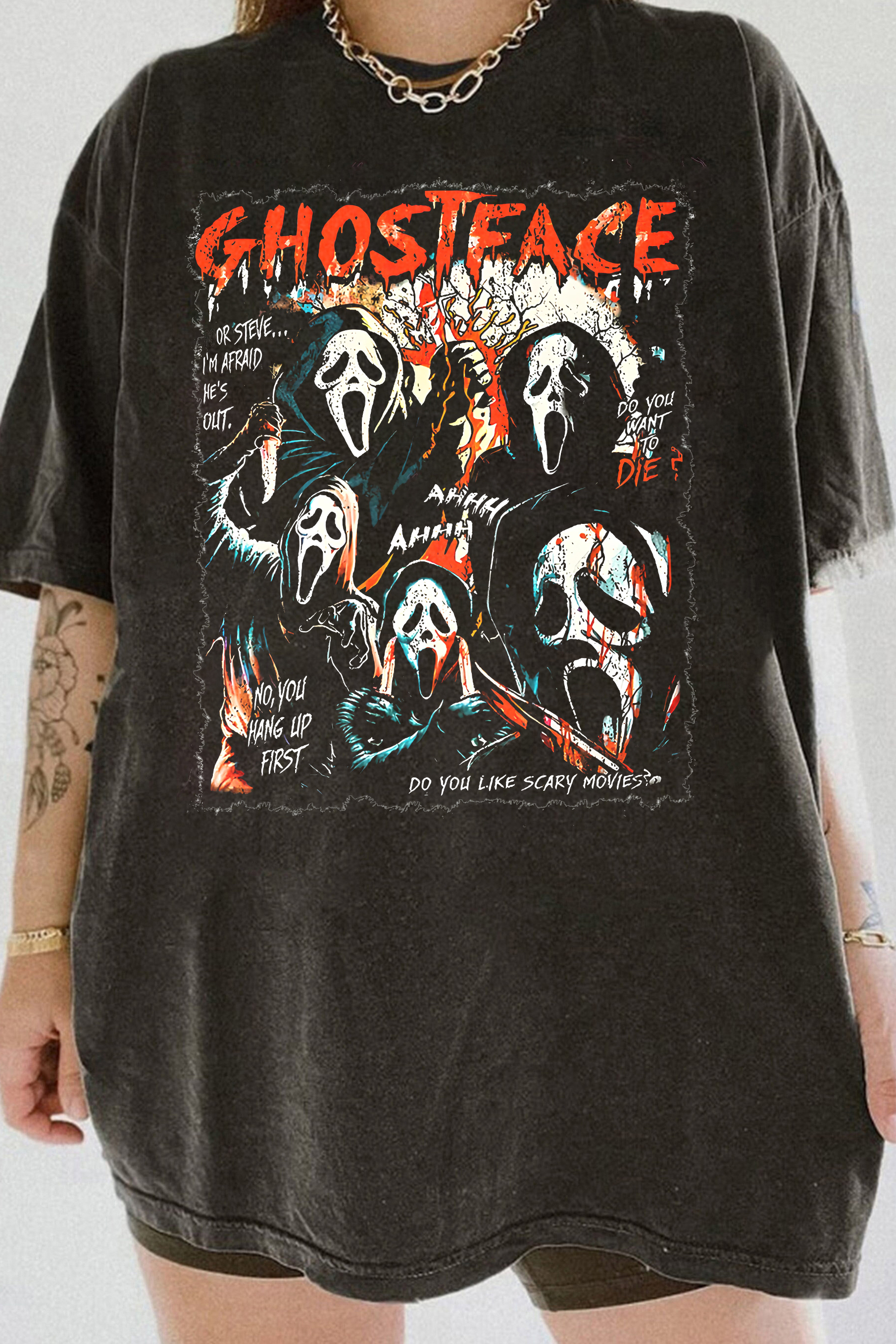 Ghost Face Halloween  Tee For Women