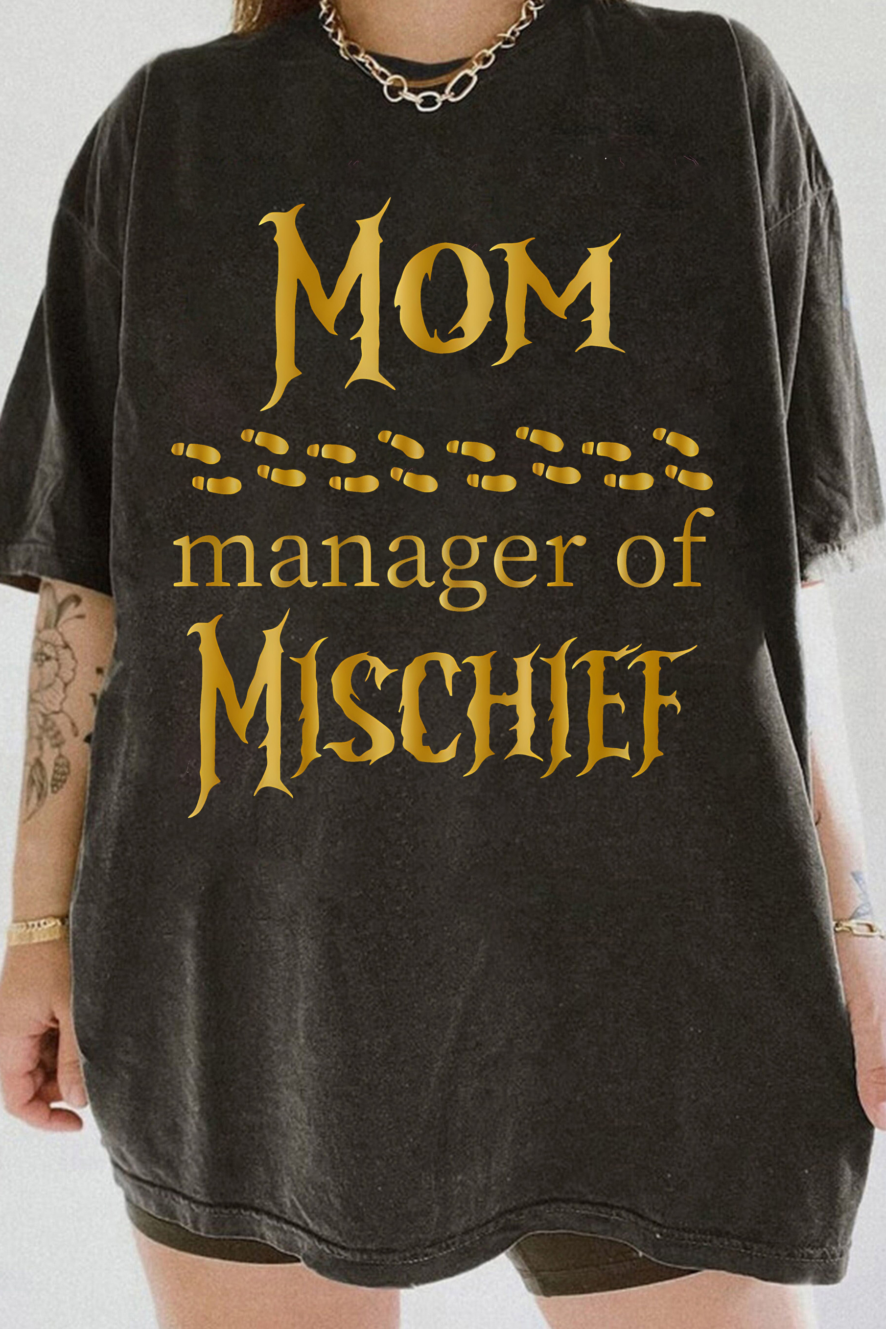 Funny Mom Manager Of Mischief Wizard HP FAN Tee For Women