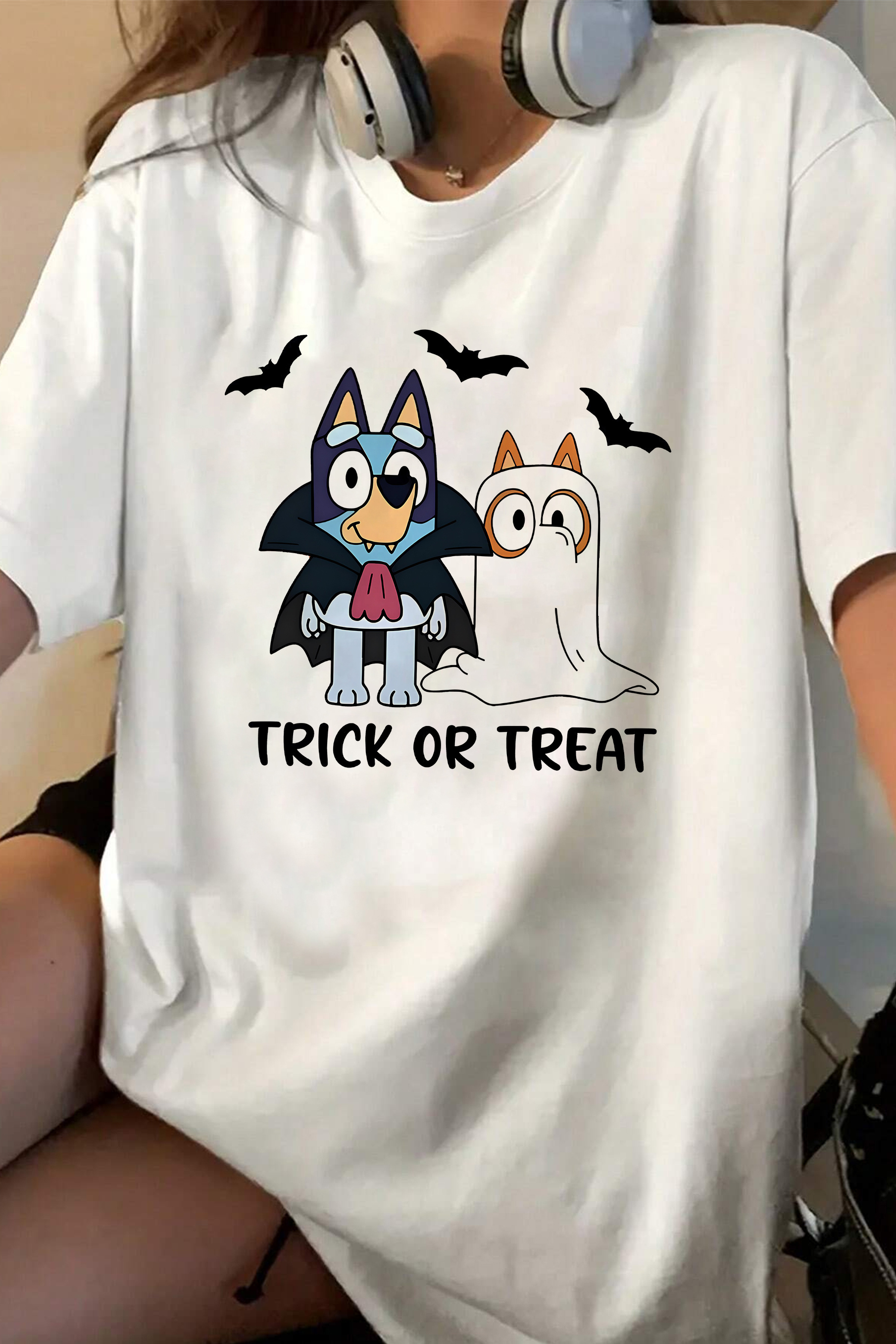 Trick or Treat Bluey Halloween Tee For Women