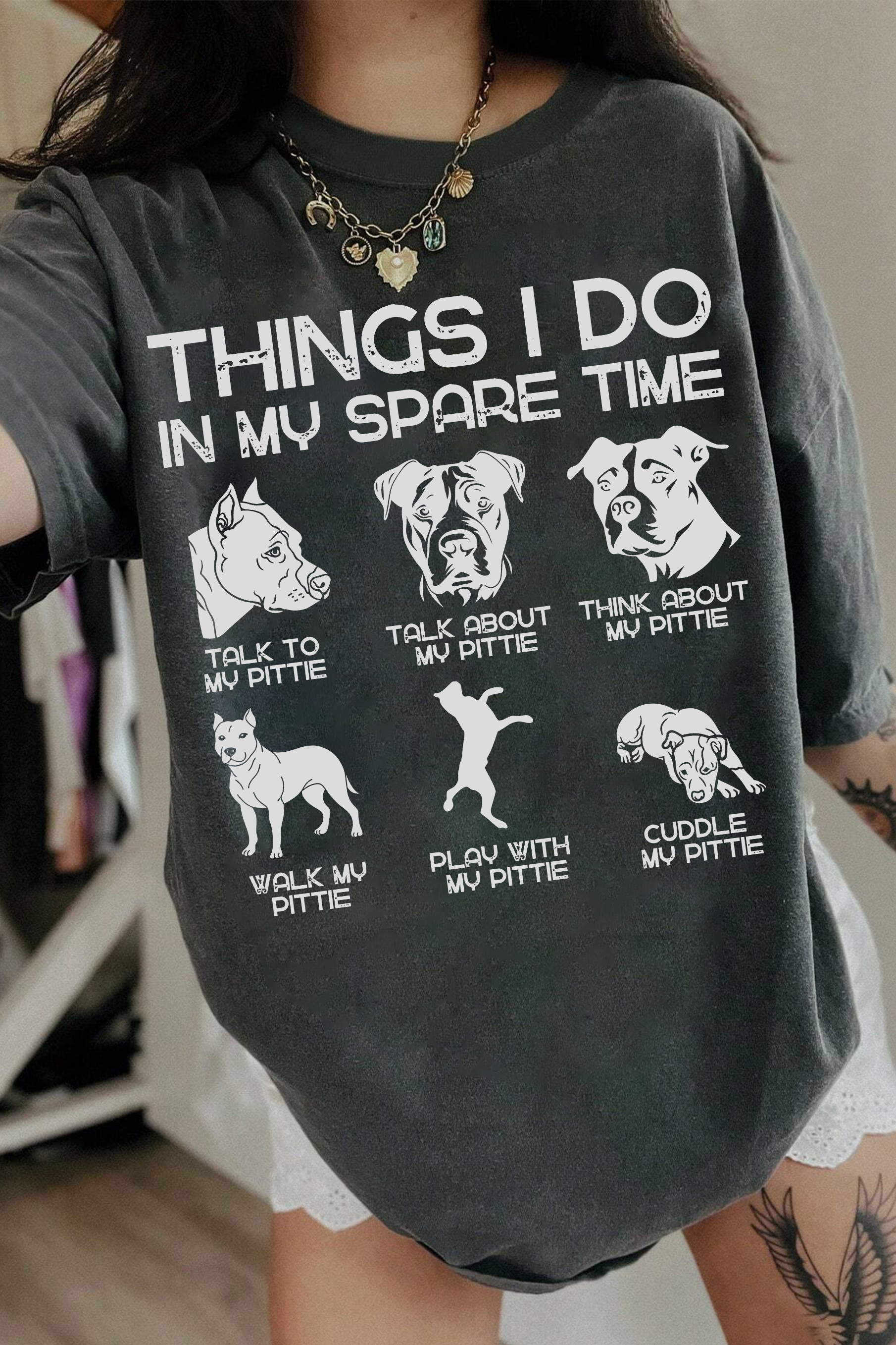Things I Do In My Spare Time Dog Lover  Tee For Women