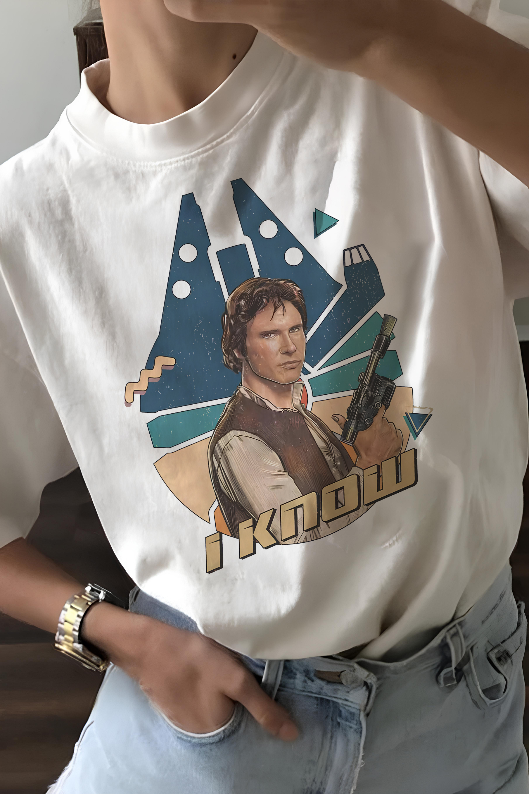 Princess Leia Han Solo Couple  I Love You I Know   Tee For Women