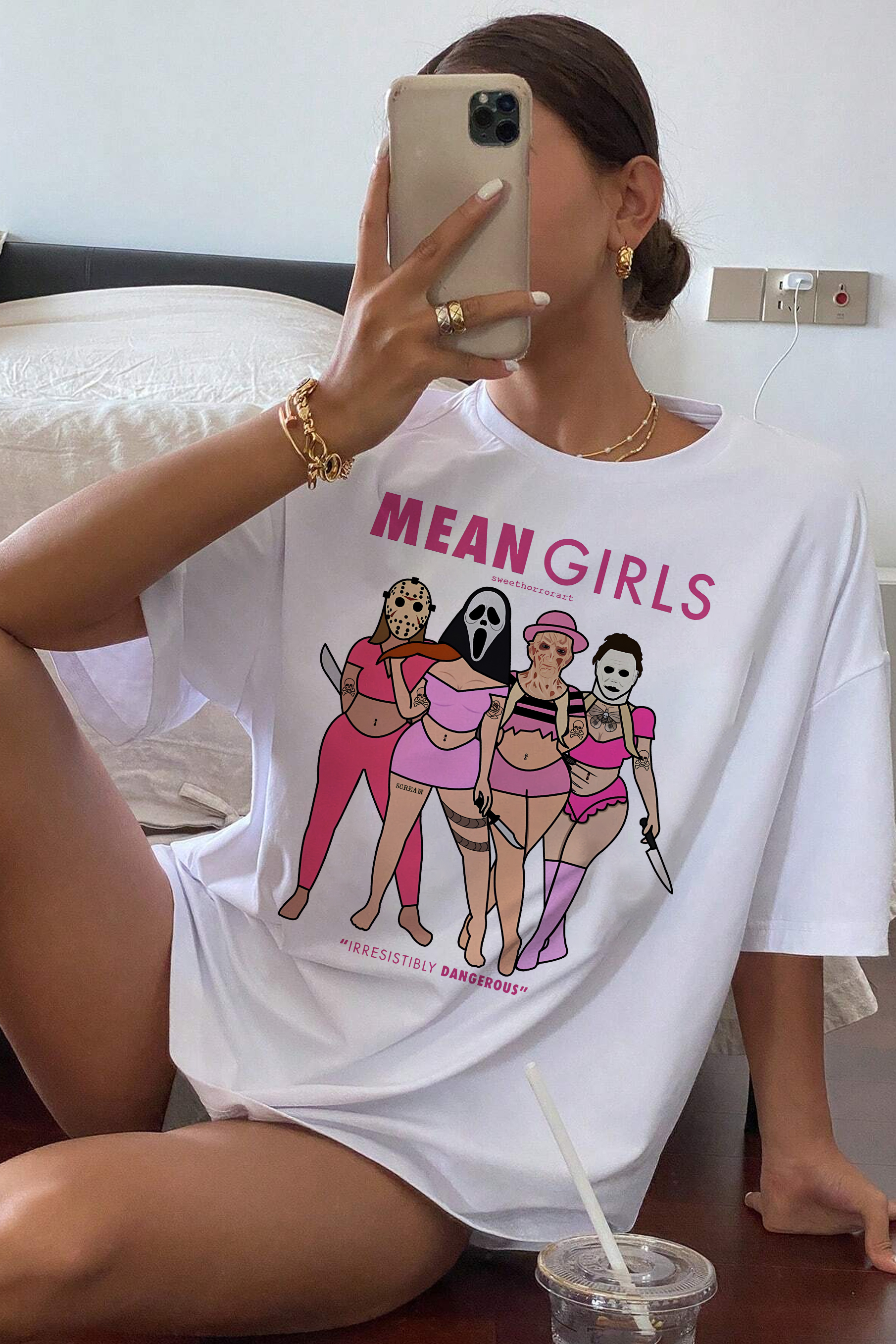 MEAN GIRLS Sweet Horror Art Tee For Women