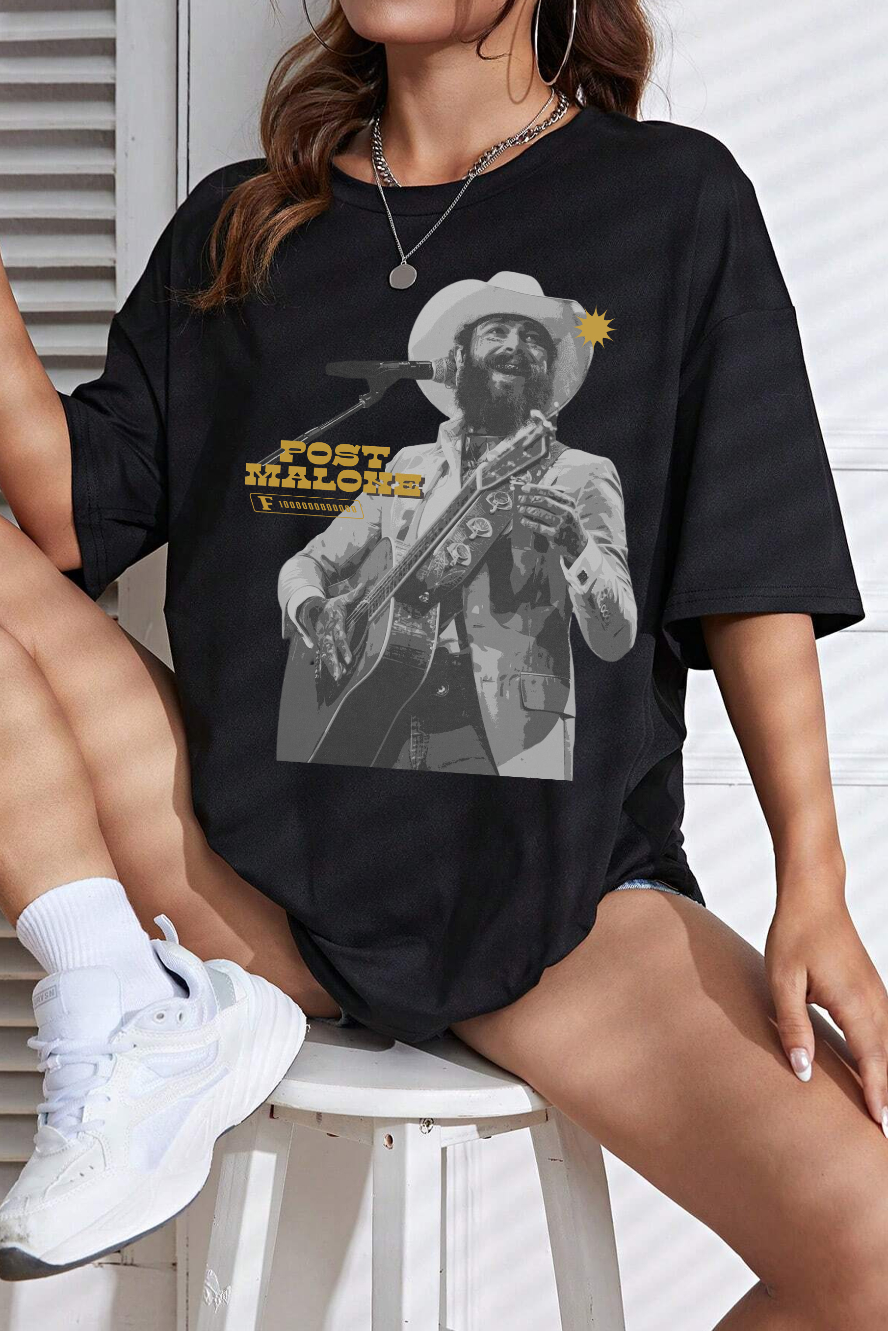 Post Malone Vintage  Country Music Album  Tee For Women