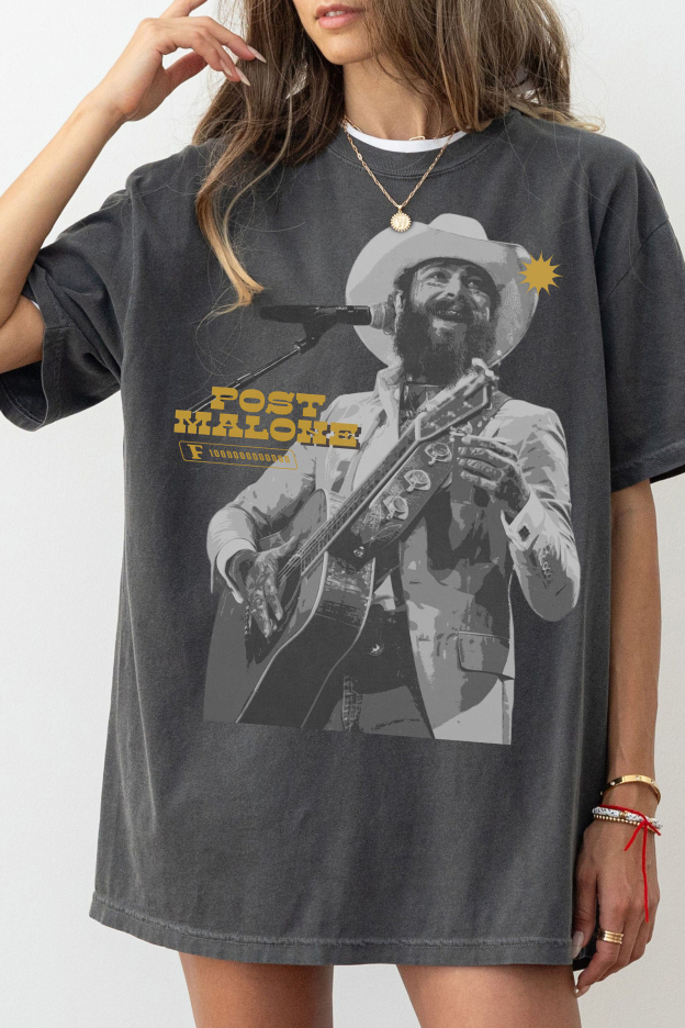 Post Malone Vintage  Country Music Album  Tee For Women