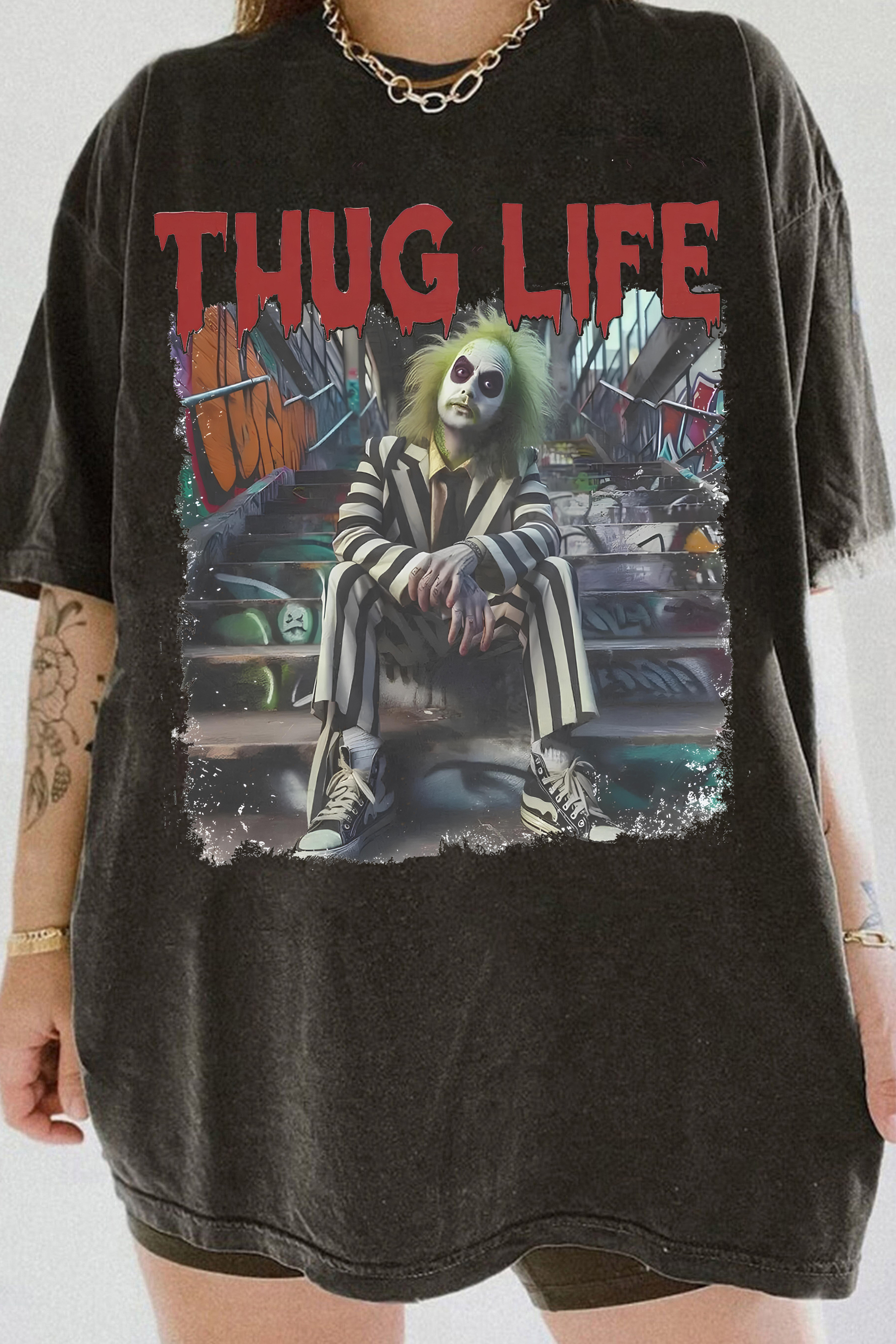 Thug Life Beetle Juice  Tee For Women 