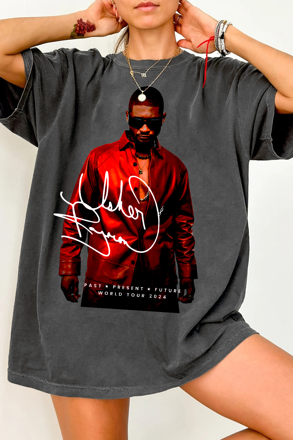 Usher  Past Present Future Tour Tee For Women 