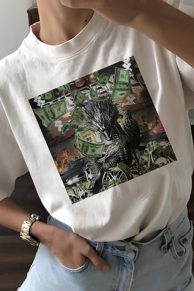 Dragon and Dollars  Tee For Women
