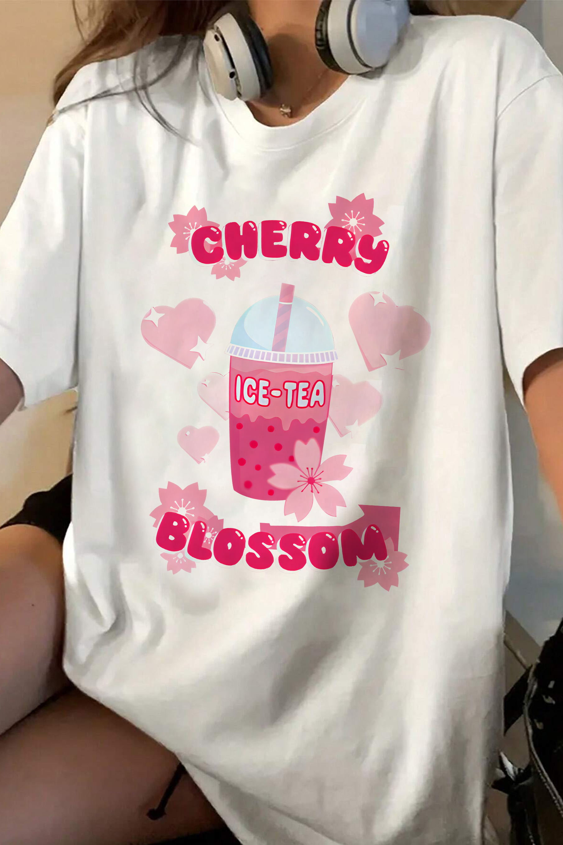 Cherry Blossom + Strawberry Milk  Tee For Women