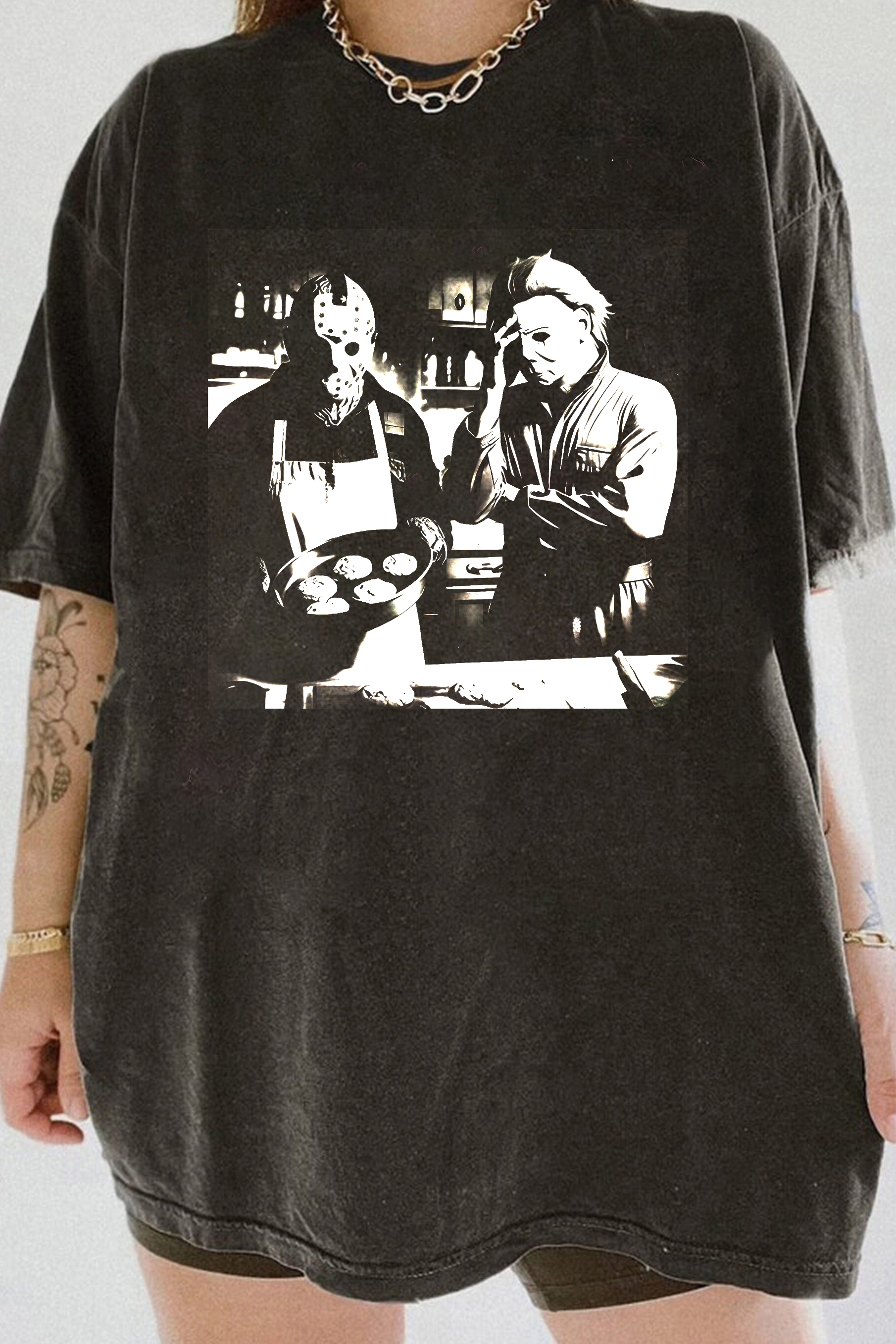 Vintage Jason and Michael Halloween Cooking   Tee For Women