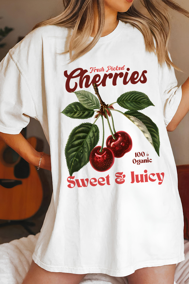 Retro Cherries Tee For Women