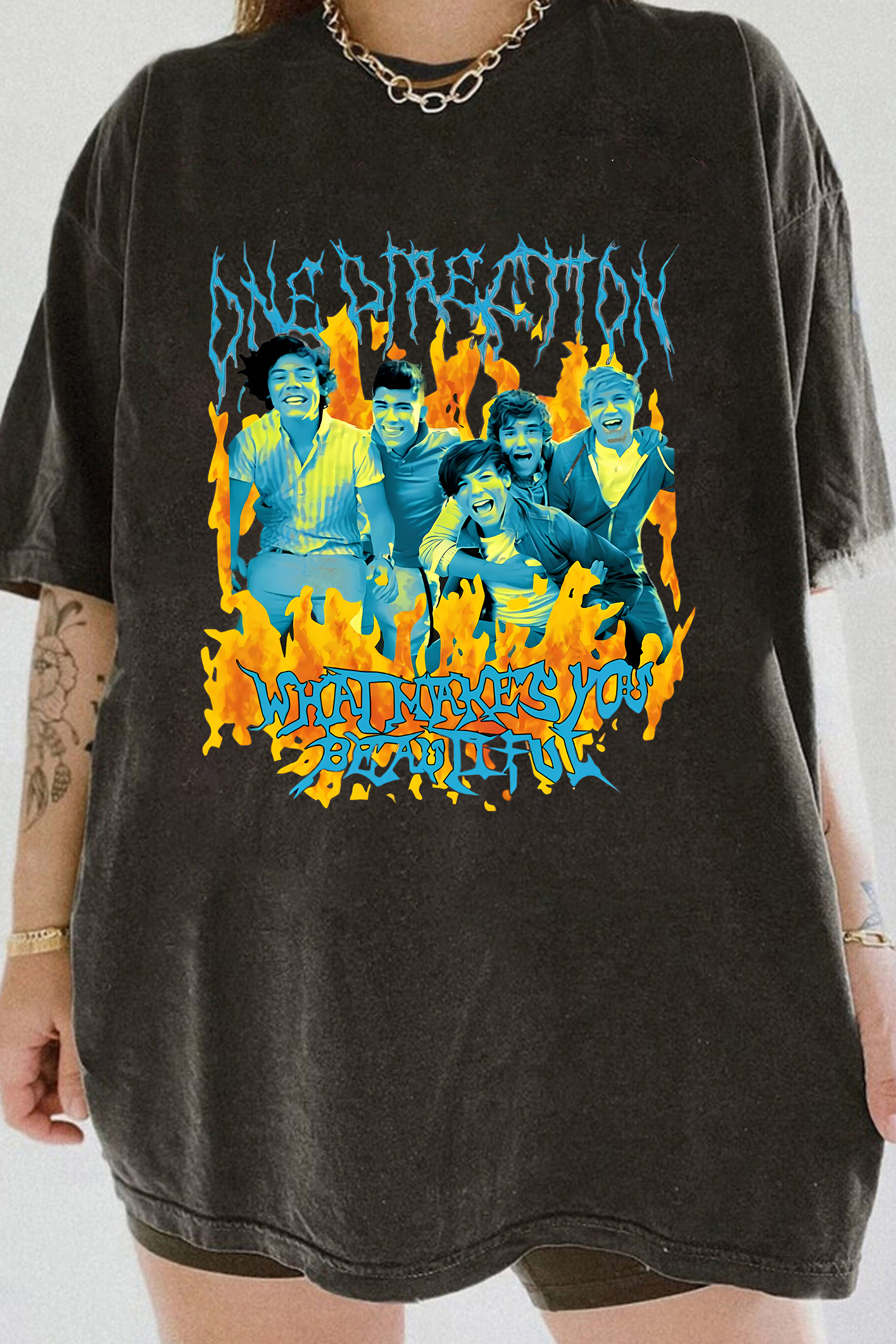 One Direction What Makes You Beautiful Funny Metal Tee For Women