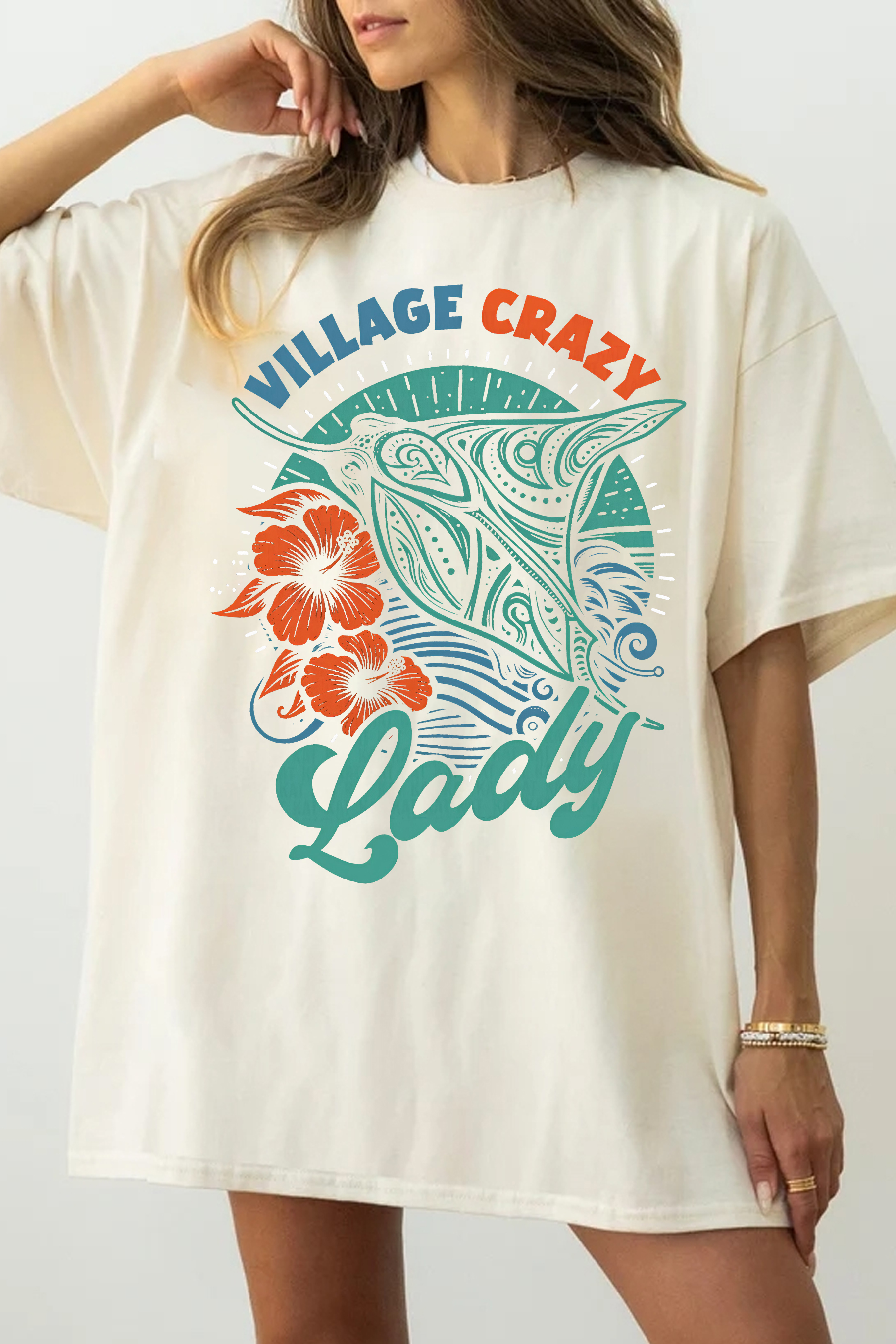 Village Crazy Lady Tee For Women