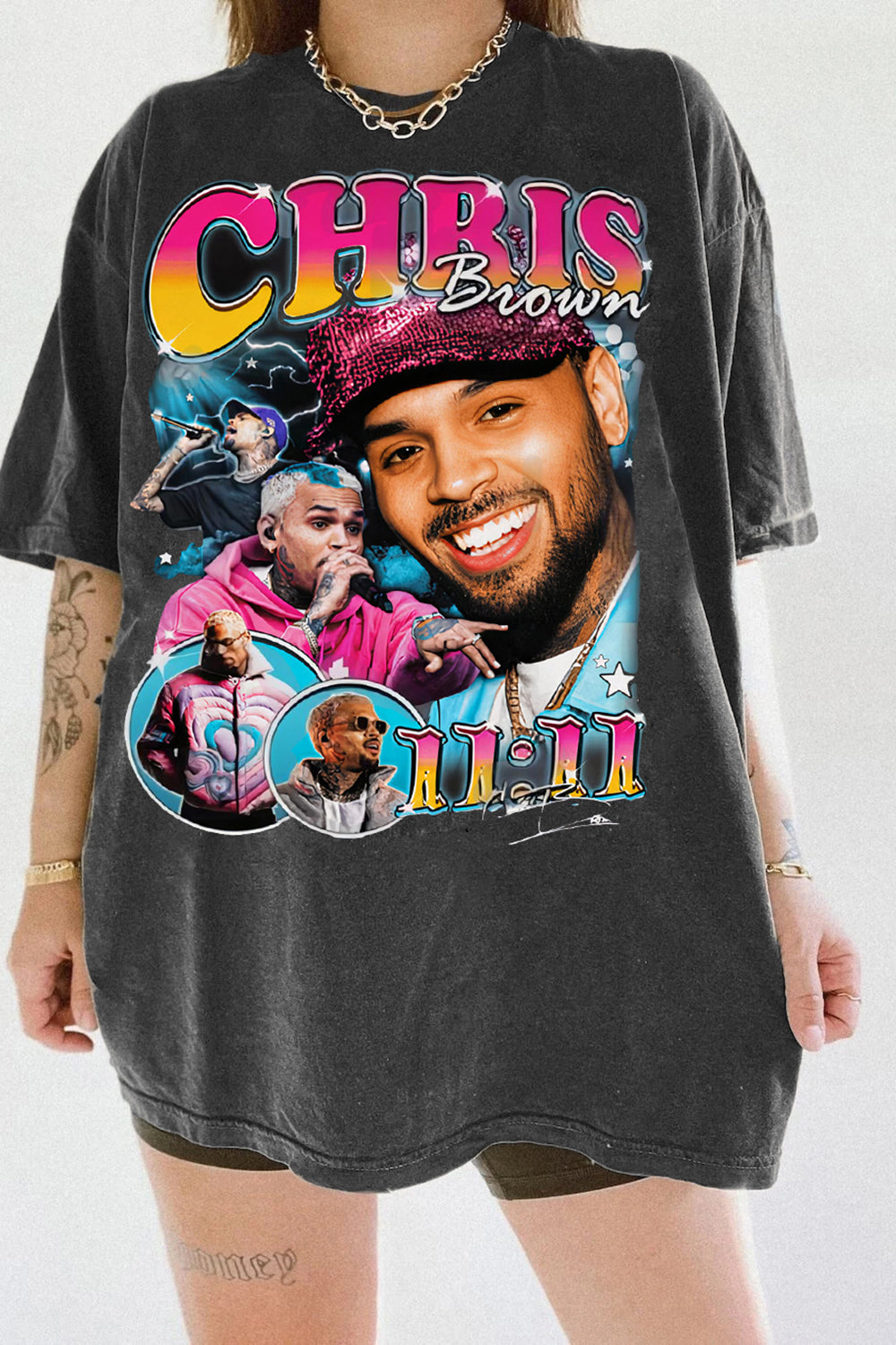 Vintage Chris Brown Graphic Tee For Women